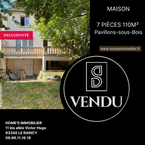 ALT= Maison vendu les pavillons sous bois
