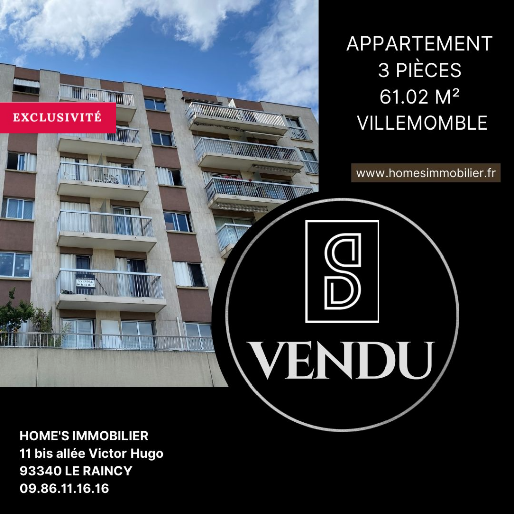 ALT=Appartement vendu Villemomble