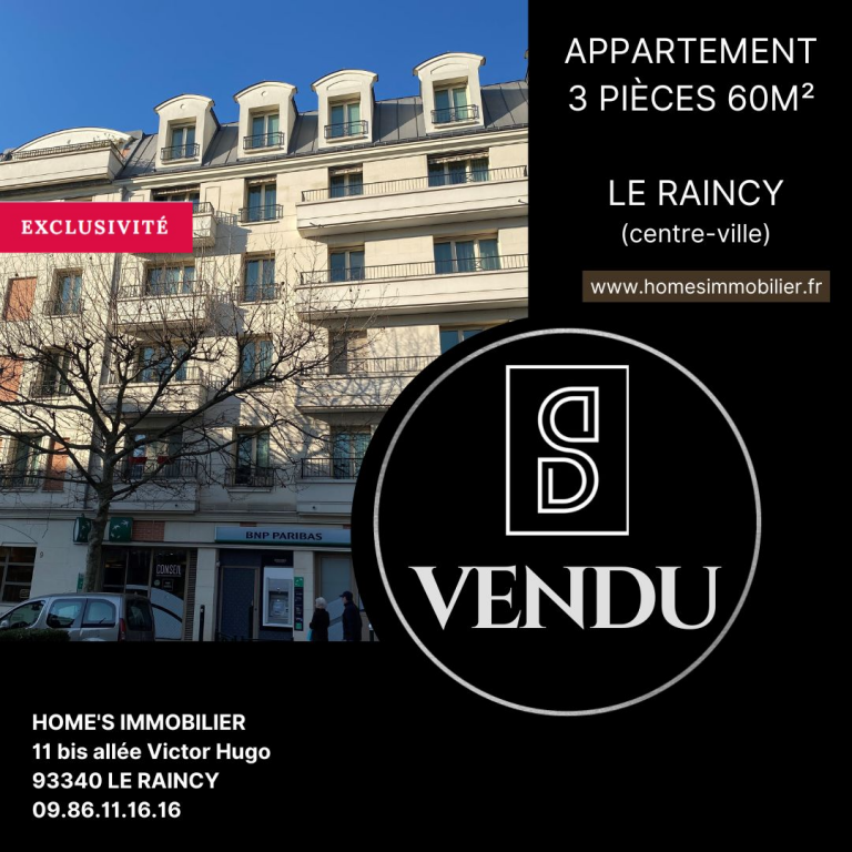 ALT=Appartement vendu Le Raincy