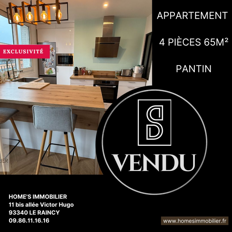 ALT=Appartement vendu Pantin Home's immobilier