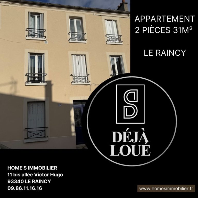 ALT=appartement loué LE RAINCY Home's immobilier agence immobilière LE RAINCY